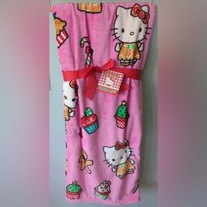 Hello Kitty hot pink candyland gingerbread throw blanket